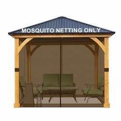 E536 $20  10 ft. x 10 ft. Universal Replacement Mosquito Netting for Patio Gazebos with Zippers (Mosquito Net Only) - Brown  Universal Replacement Mos