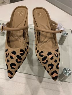 Leopard Pair (Boutique Style)  Leopard Print Mule Flats – Size 7.5 | New