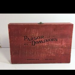 Parlor Dominoes with Wood Case Limited Edition Toy Novelties J Pressman & Co., See 3 Pics