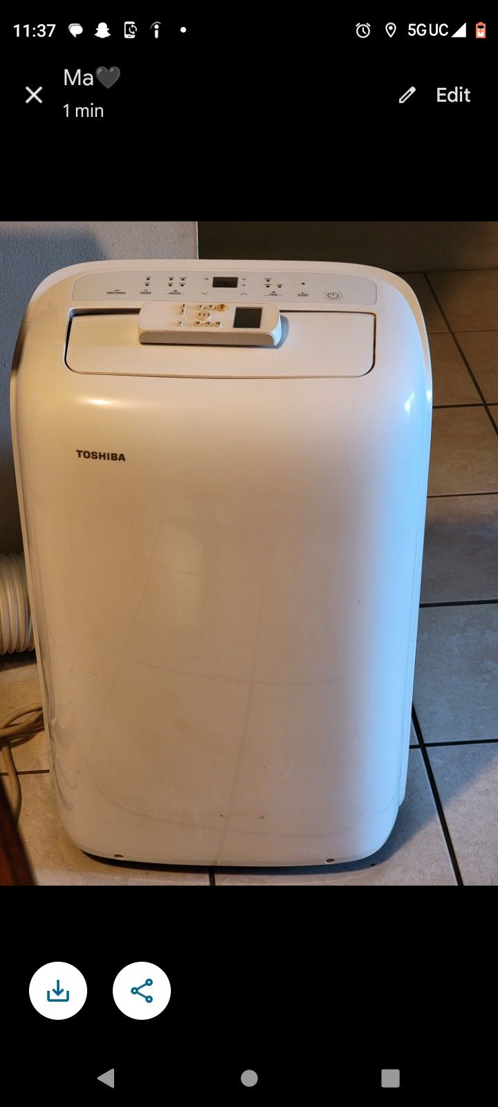 Toshiba Portable Air Conditioner With Humidifier!