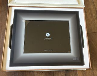 Aura Black Gray Ombré Digital Wifi Photo Frame -New Open Box See Photos For Size