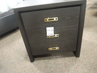 Mitchell Gold + Bob Williams Malibu 3 Drawer Nightstand - Black | Bedside Table | Bedside Cabinet