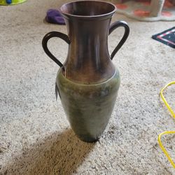 Brass and Copper Vase 13 Inches