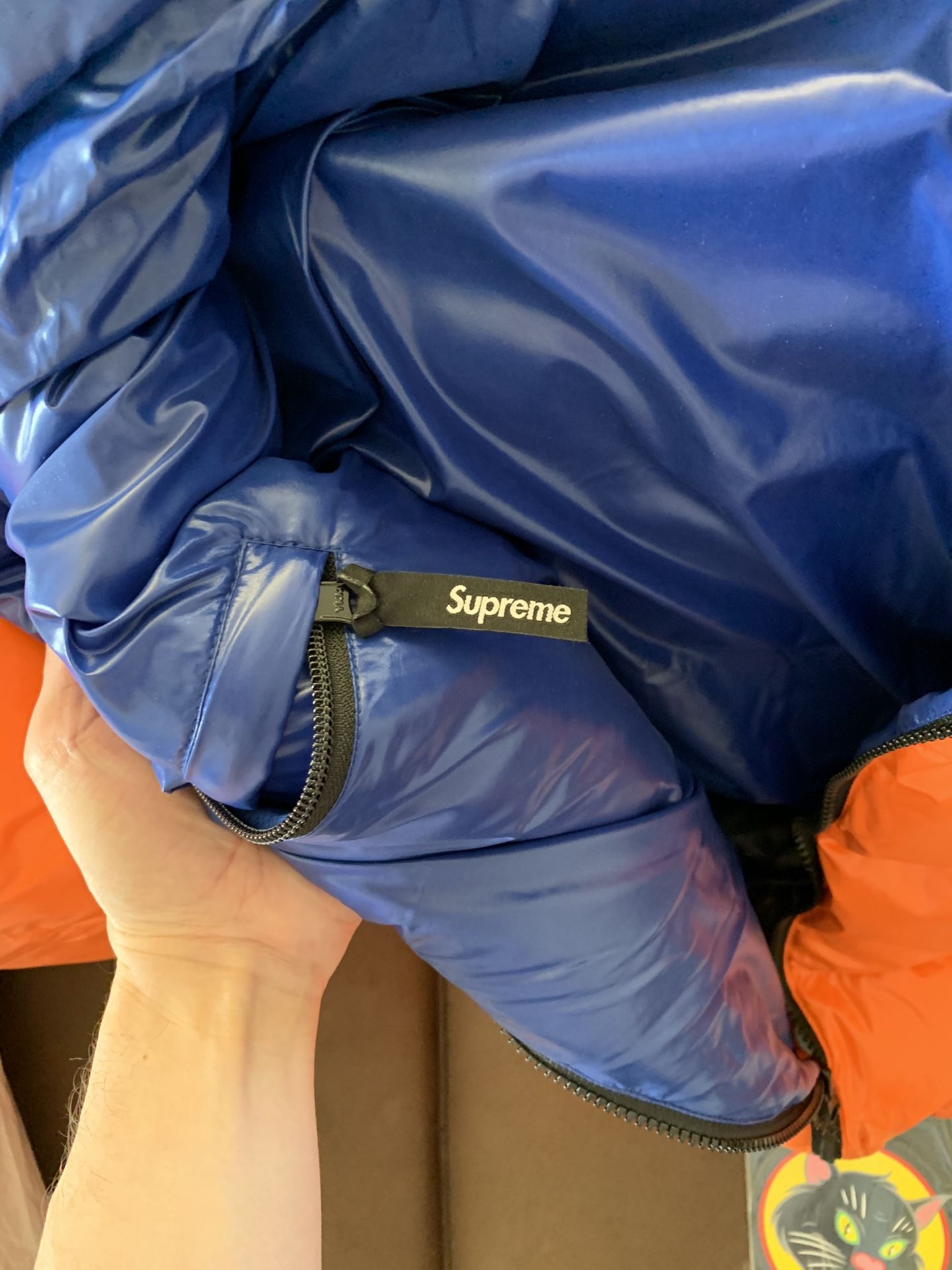 SS20 SUPREME Shiny reversible puffy jacket Orange size M