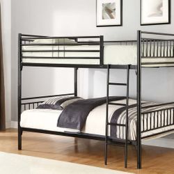 Full / Full Convertible Metal Bunk Bed - Mattress Included/ New In A Box  🔥 Litera  De Metal Full Full / Colchones Incluidos 