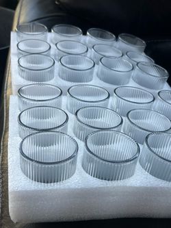 Clear Ribbed Glass Votive Candle Holders – Set of 24