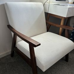 Modern Accent Chair – Upholstered Wood Armchair