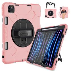 SUPFIVES Case For IPad Pro 11 2022: Military Grade Shockproof Silicone Case For IPad Pro 11 4th Generation- Shoulder Strap- Handle- Pencil Holder - Ki