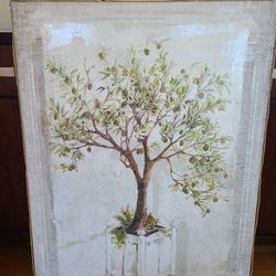 Large Kathryn White Canvas Wall Art 