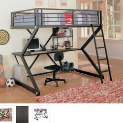FULL WORKSTATIONS LOFT BED MATTRESS SOLD SEPARATELY NEW IN BOX FINNANCY AVAILABLE ☎️ 1714586,2564