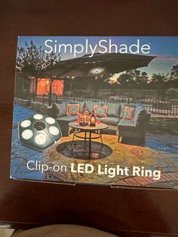 Simply shade, Clip-On LED Light Ring, see photos for more info, $15, unopened box, no holds
