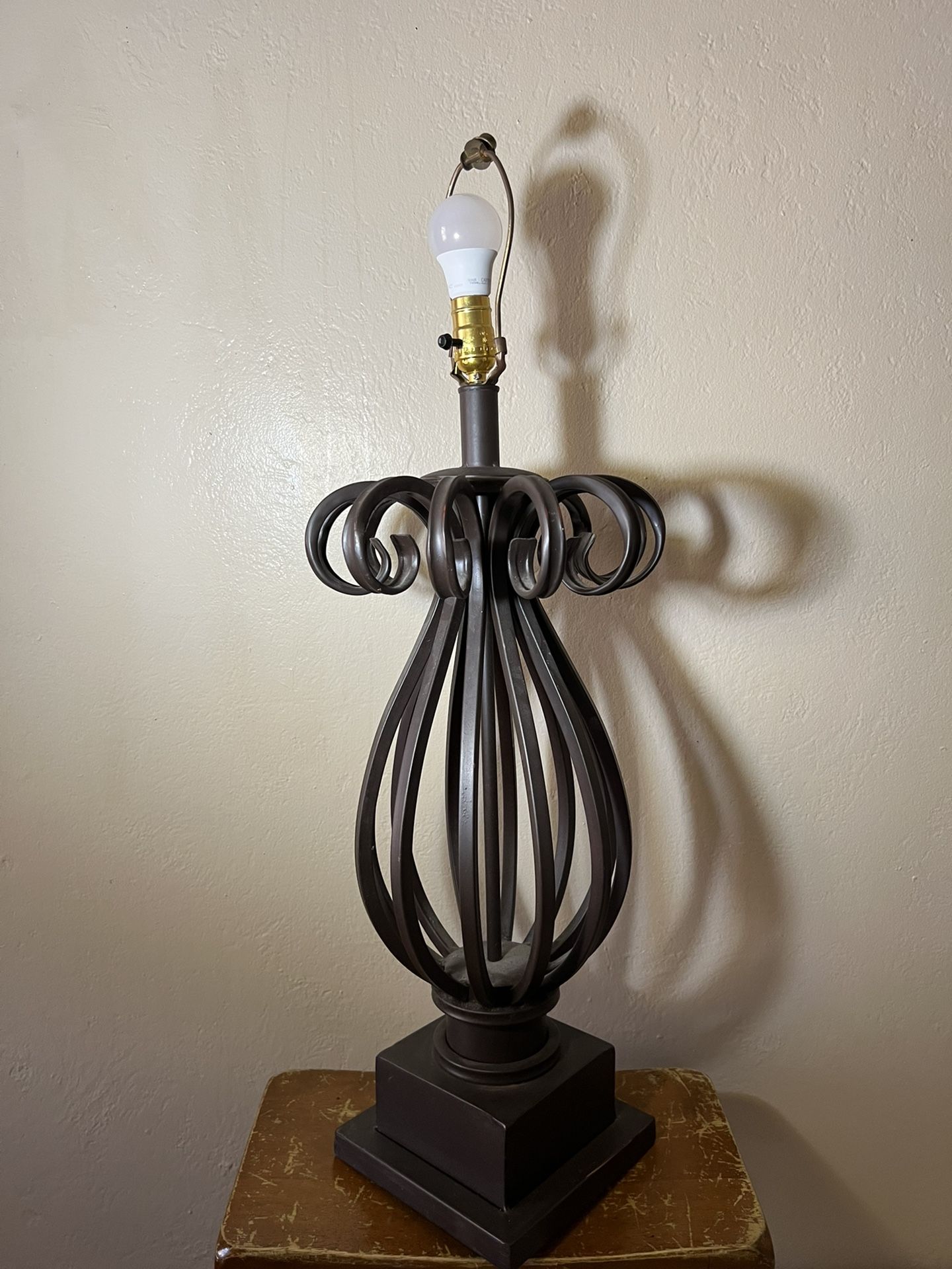 Vintage Brown Cast Iron Lamp