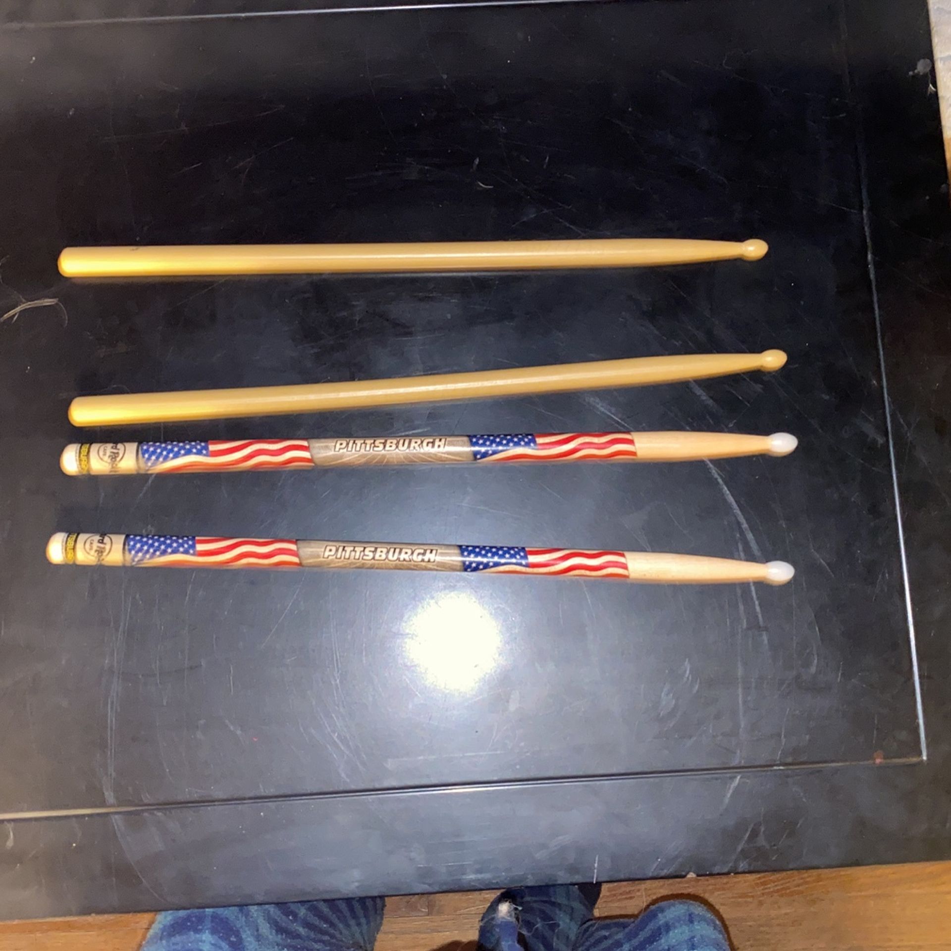 Hard Rock Cafe And Normal Drum Sticks