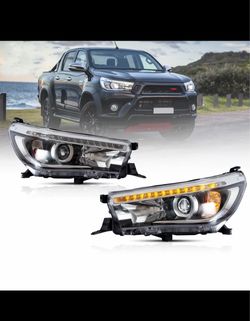15-20 Toyota Hilux SR5 8th Gens (GUN125,GUN126R) Pre-Facelift Vland Dual Beam Projector Headlights Black