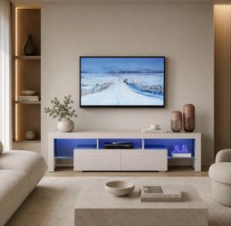 LED TV Stand for 65 Inch TVs, Entertainment Center with Storage Cabinet,  I-27