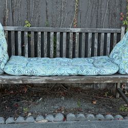 Teak Bench with Cushions