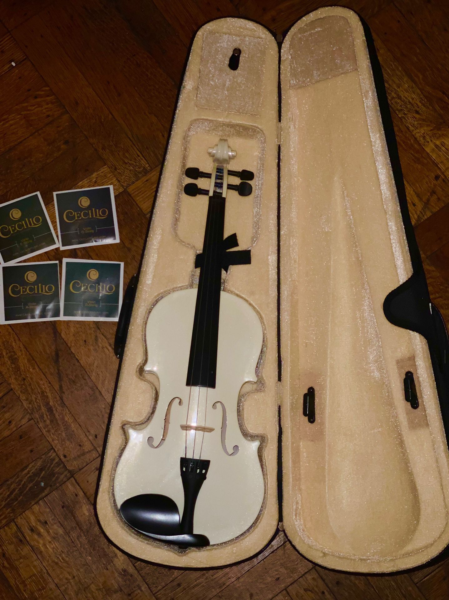 Cecilio white violin