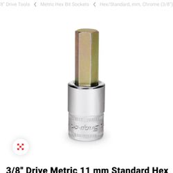 Snap-on 3/8" Drive Metric 11 mm Standard Hex Bit Socket Driver 