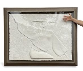 💃 Large David Fisher Cast Paper Relief “Veronique” – Signed, Framed, Statement Piece