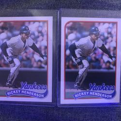 1989 Topps Rickey Henderson Baseball Card 