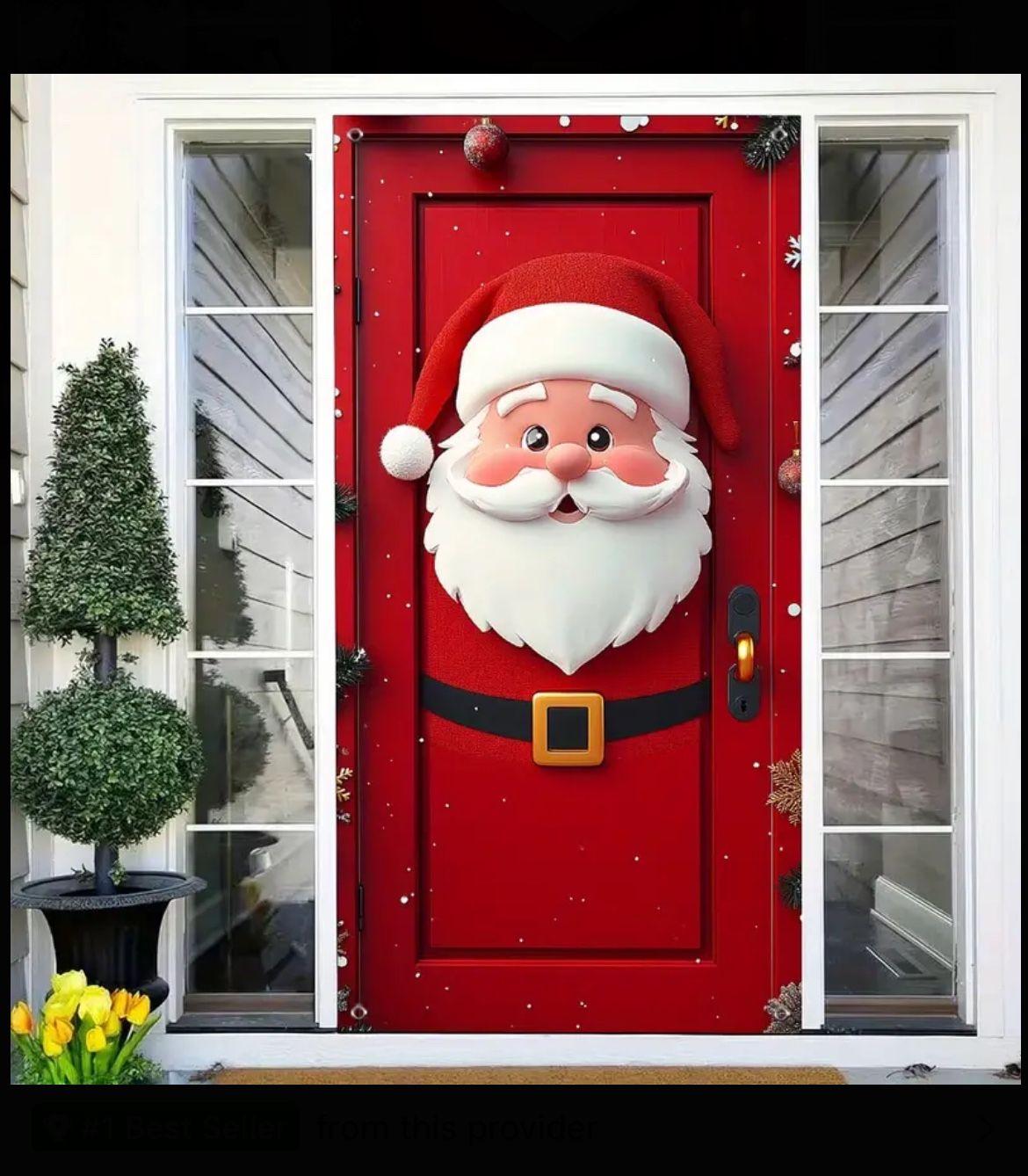 Christmas Santa Door Cover Banner