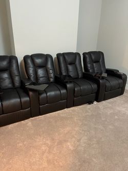 Home Theater Recliner Seating Set of 4