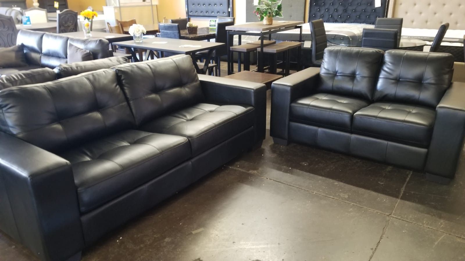 Black Leather Sofa And Loveseat