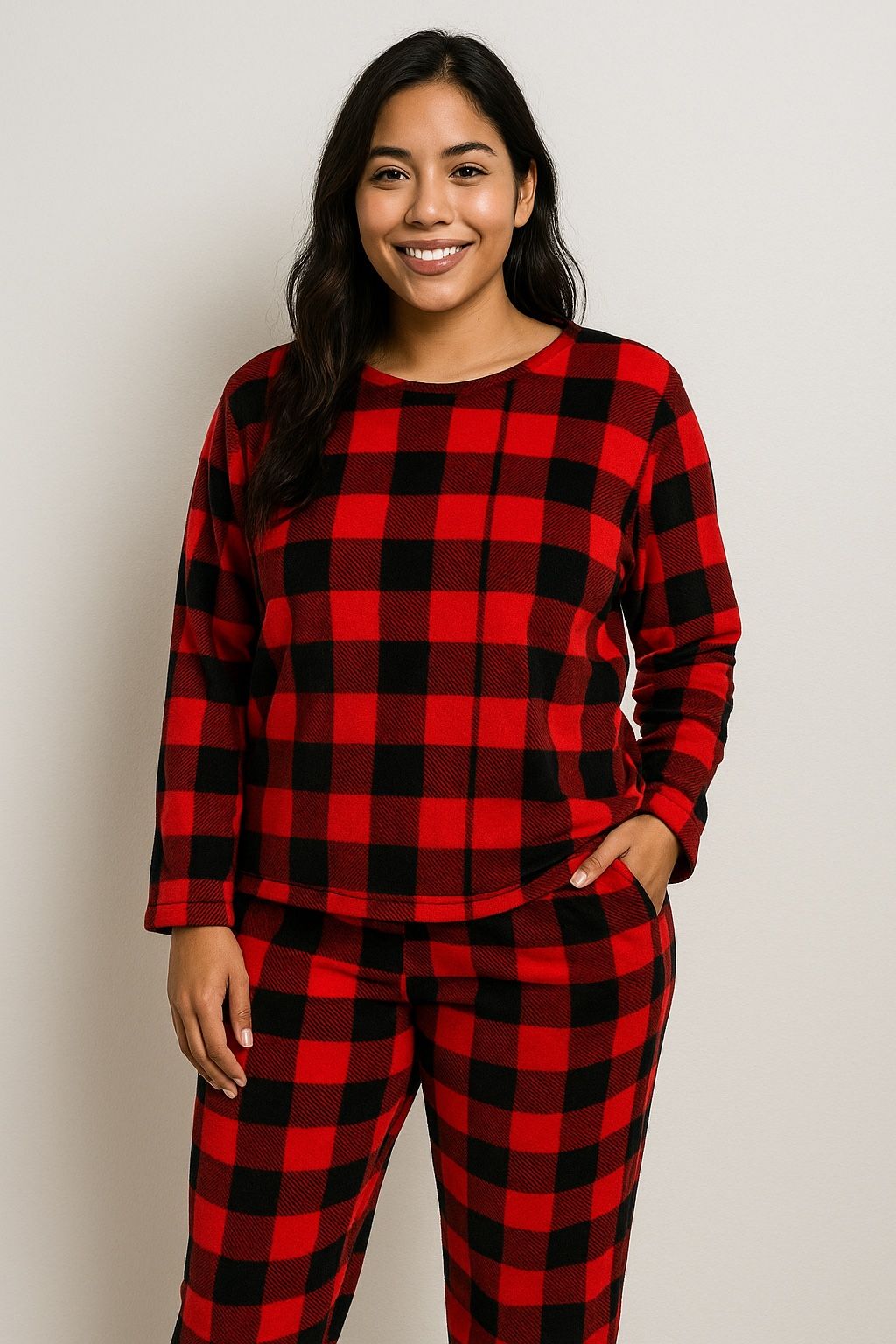 Buffalo Plaid Cozy Pajama Set — Soft, Warm & Perfect for Winter Nights 