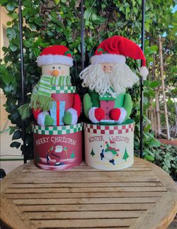 Christmas Santa and Snowman Decorative Set