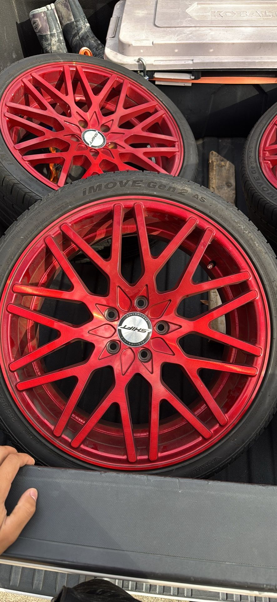 Shift 20 Inch Candy Red Wheels And Tires