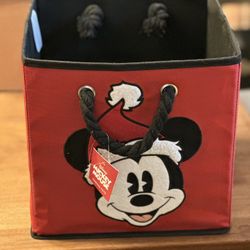 Christmas Mickey Mouse Canvas Box/Tote NWT
