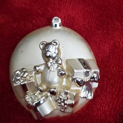 Vintage AJC Goldtone Christmas Ornament Brooch 