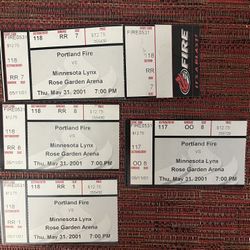 2001 Portland Fire Rose Garden Ticket & 3 Ticket Stubs May 31 Set of 4