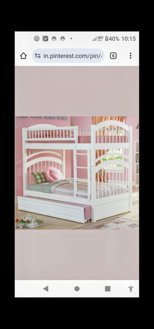 Twin "Triple" Convertible Windsor Style Bunk Beds W/ Trundle Bed