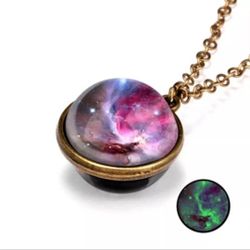 Handmade glass Ball Starry Sky Necklaces