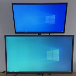 32” Samsung and 23.6” ASUS Monitors with Arm Mount