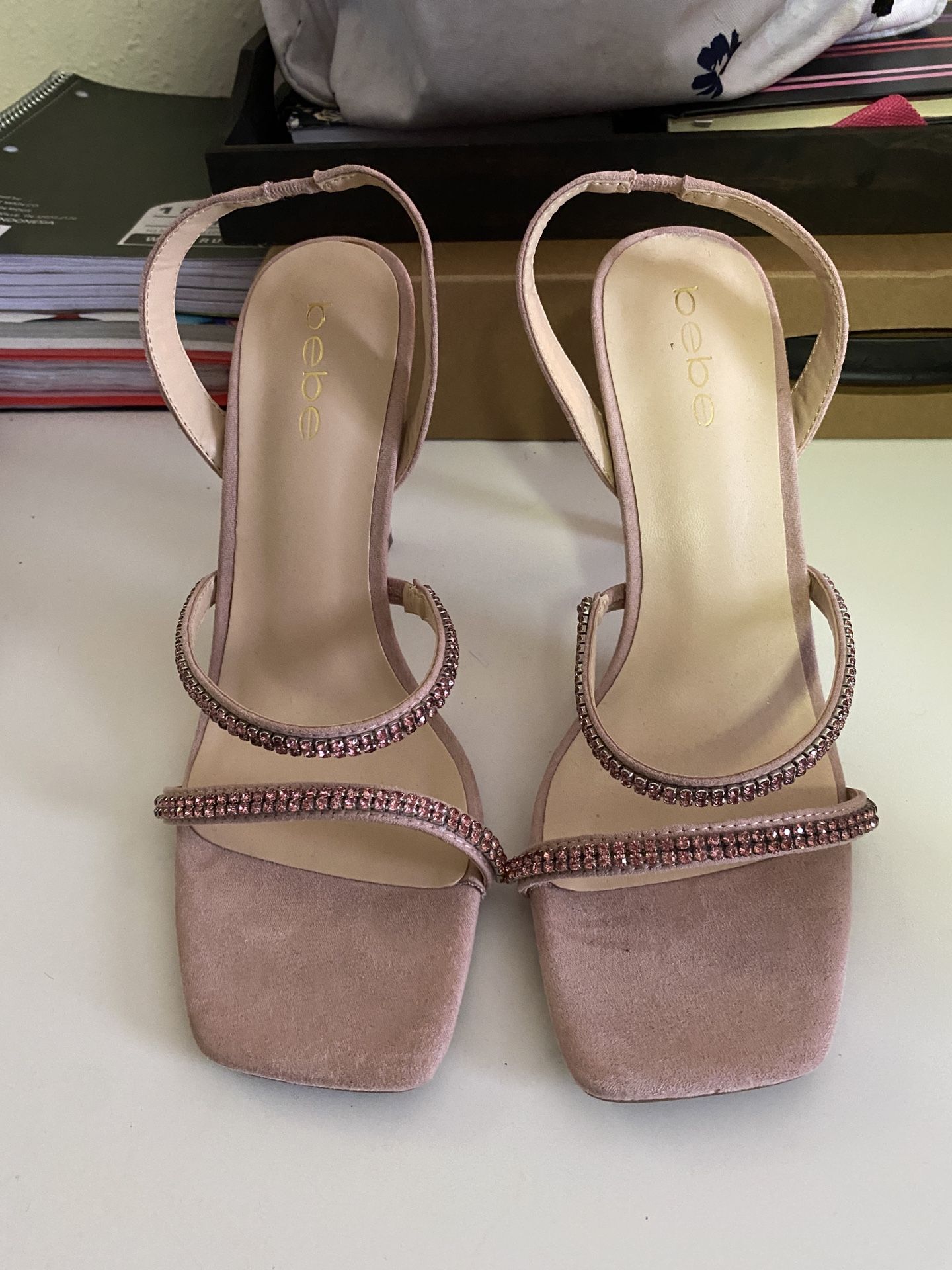 Bebe Calliope Pink Suede Heels 8 1/2