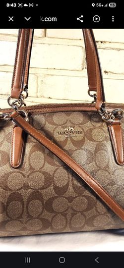 COACH PURSE BROWN LEATHER SHOULDER STRAP  REMOVABLE STRAP HANDBAG OPTION GOLD ACCENTS