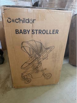 DuraFlex 2-in-1 Baby Stroller, Foldable Travel Stroller for Newborn to Toddler, Convertible Stroller with All-Terrain Wheels and UPF 50+ Canopy, Black