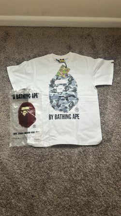 White and Blue Camo BAPE shirt Size S