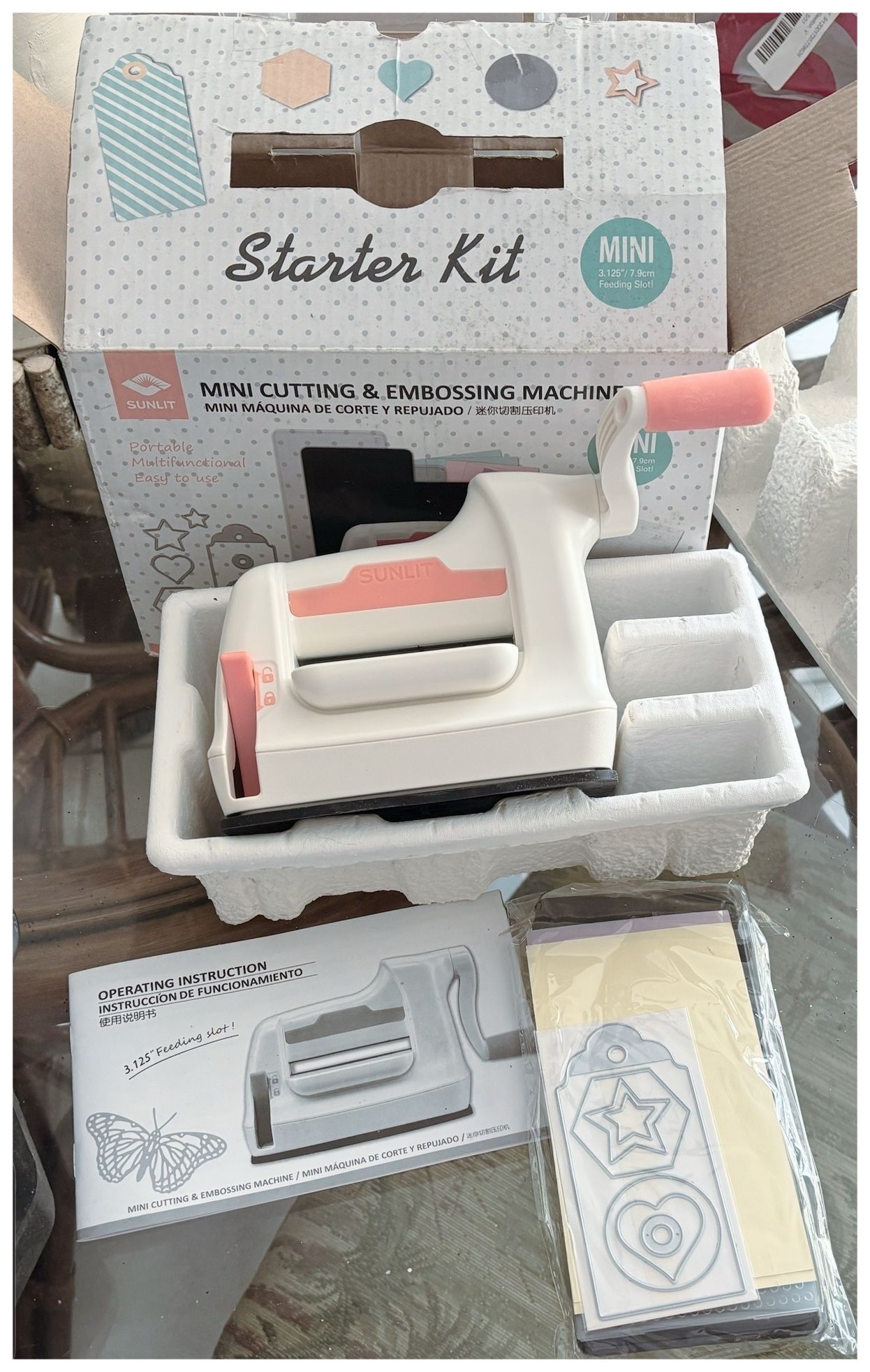 Bira Die Cutting & Embossing Machine Combo, Starter Kit, Mini Die Cut Machine, 3 1/8" Feeding Slot for 3" Paper and Other Materials
