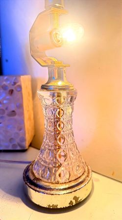 Vintage Glass & Metal Base Intricate Design- restoration
