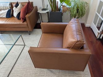 West Elm - Axel Leather Chair, Like New