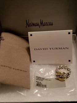David Yurman size 7 Belmont Curb Link Ring with 18k Gold for Sale