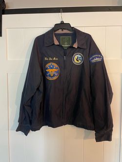 Navy - from the 1950’s U.S.S Salem C A 139 Lightweight Jacket Size XL Blue in Excellent Condition - zips up