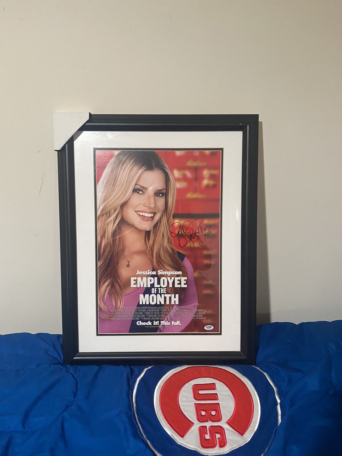 Jessica Simpson Framed Autograph Employee Of The Month