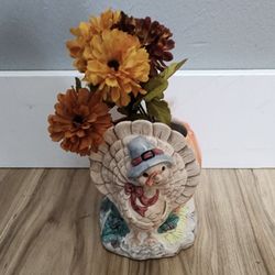 Ceramic Turkey + Flowers 