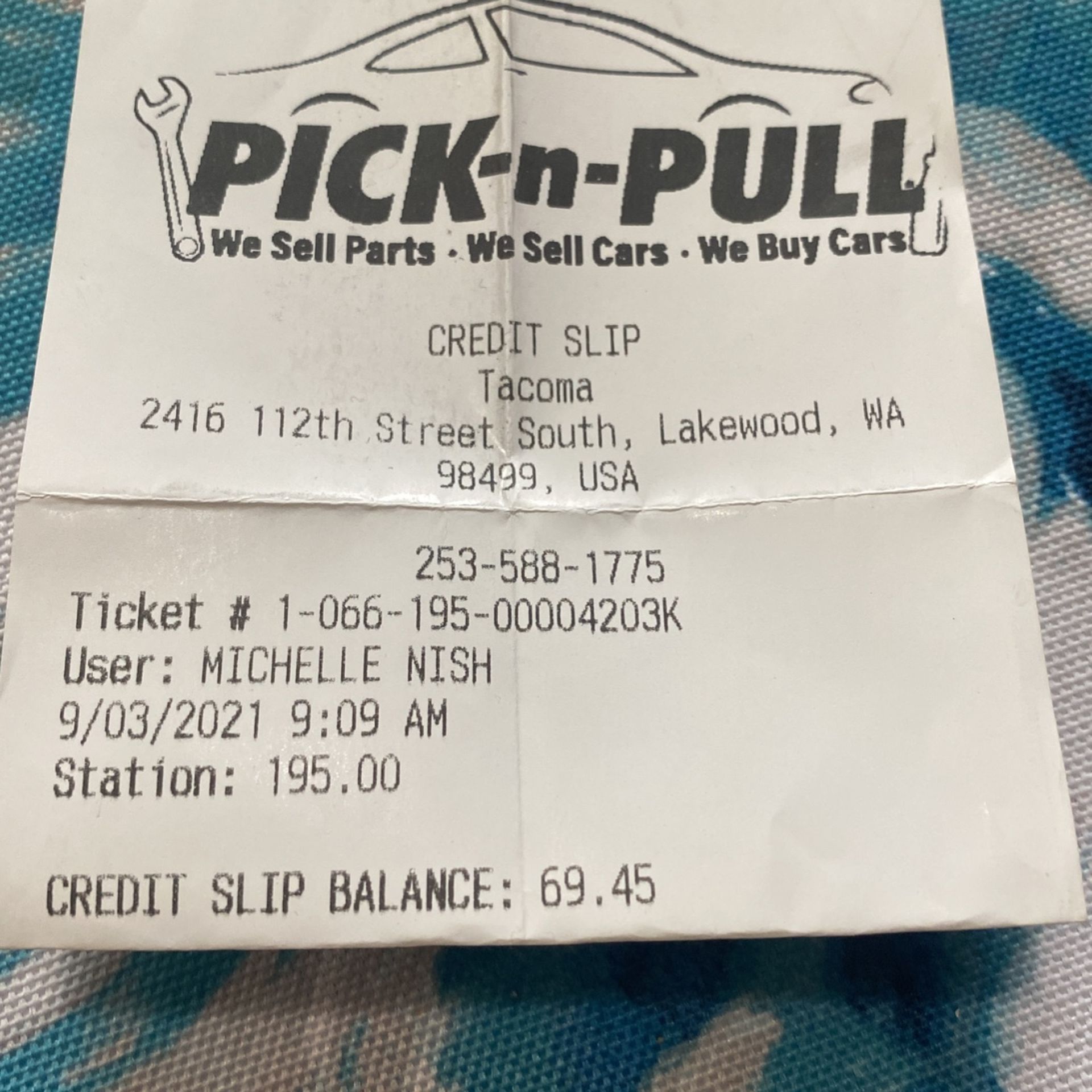 Pick N Pull Credit