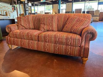 FLEXSTEEL Southwestern Print Sofa with Nailhead Detail