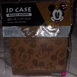 Authentic MICKEY MOUSE id Case $8 Tan